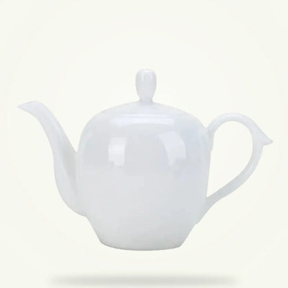 White Ceramic Teapot for One, product photo on a plain background
