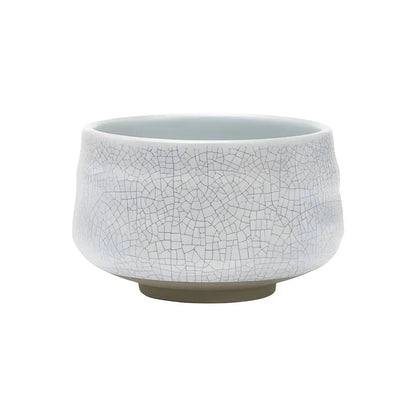 Handcrafted white ceramic Japanese chawan tea bowl