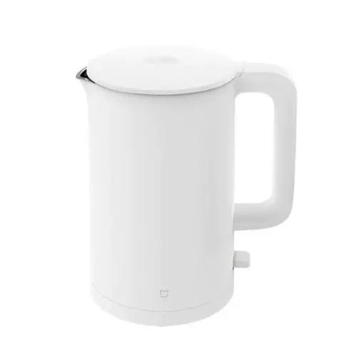 White electric kettle with lid closed