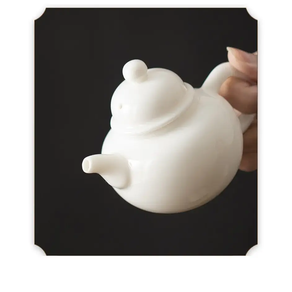 Handcrafted white teapot for loose leaf tea