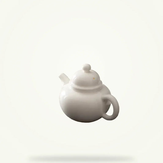 White Porcelain Teapot 120ml - Handmade Ceramic Tea Pot, product photo on a plain background