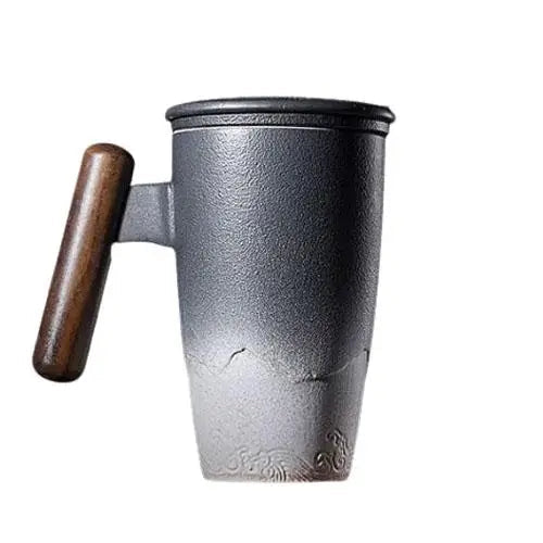 Ceramic winter infuser mug with snowflake design