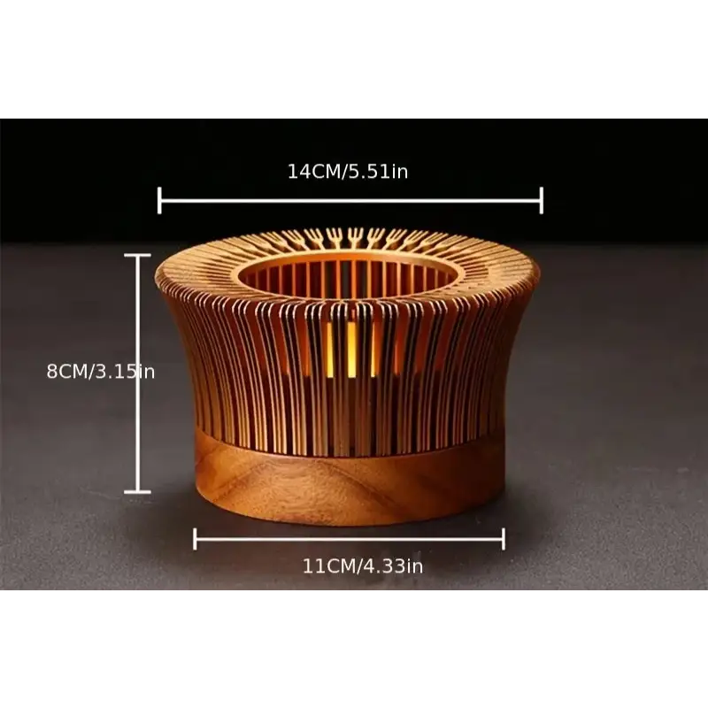 Teapot warmer design variant 3, floral cut-out gold finish wood and metal frame