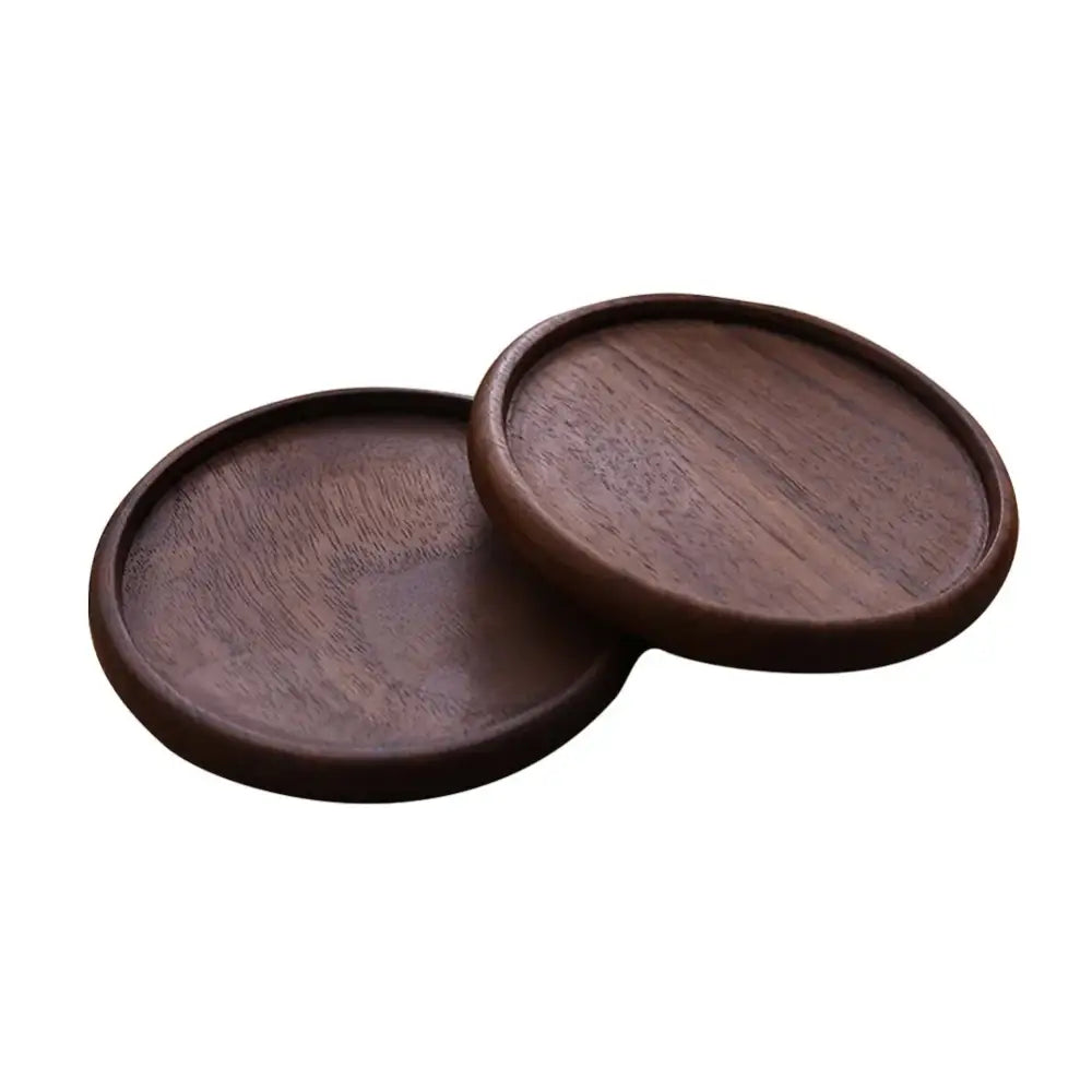 Stack of wooden coasters for tea and coffee
