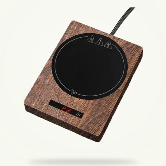 Wooden Mug Warmer for Tea and Coffee with 5 Temperature Settings, product photo on a plain background