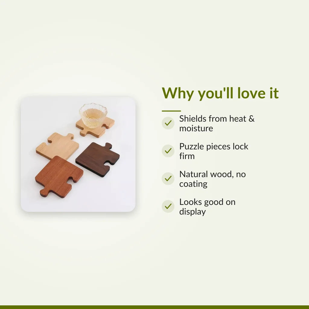 Wooden Puzzle Coaster Set for Tea Cups and Mugs : Why you'll love it