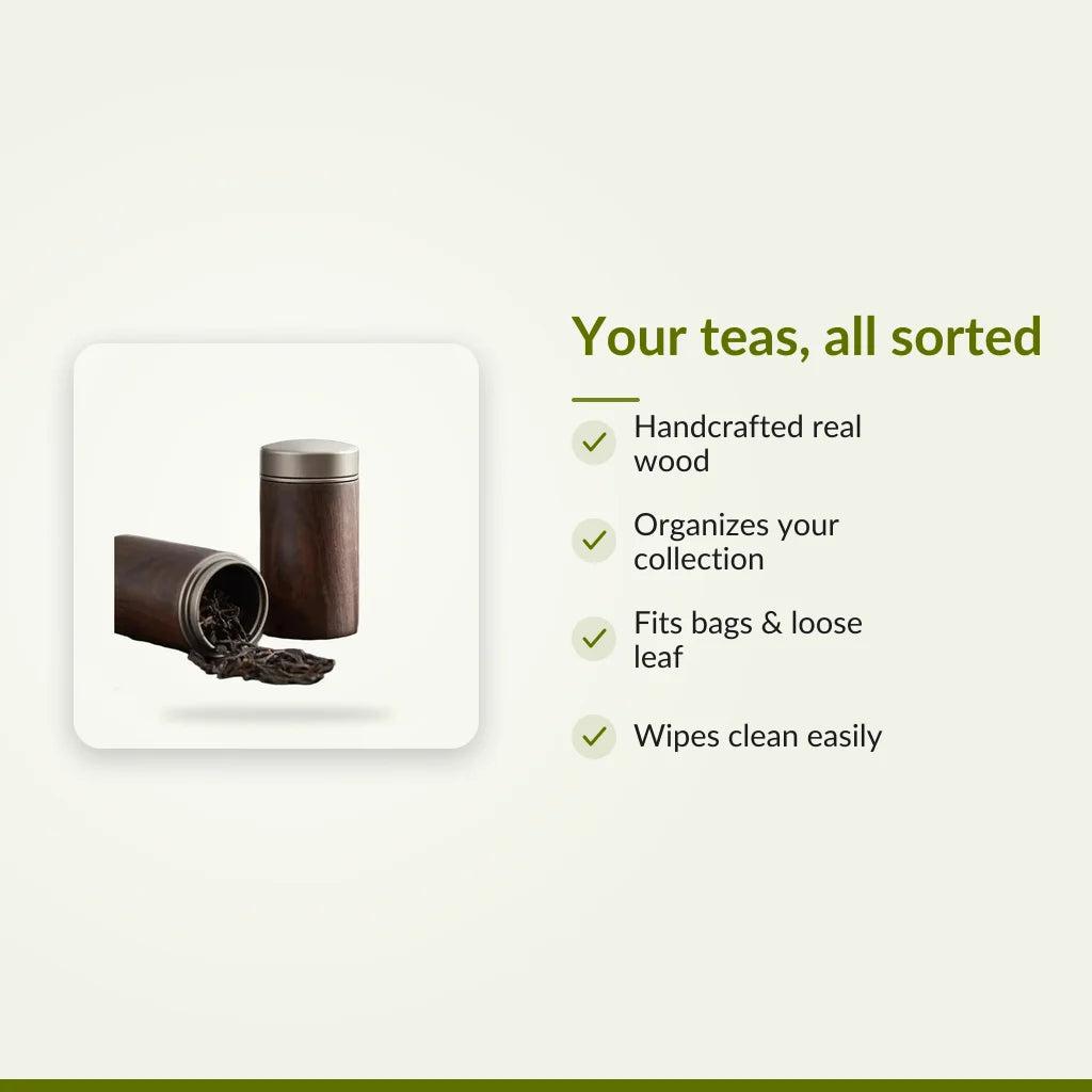 Wooden Tea Box for Tea Storage, Handcrafted Tea Caddy : Your teas, all sorted