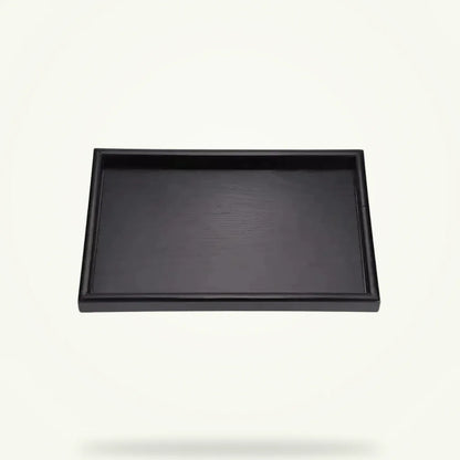 Wooden Tea Serving Tray with Bamboo Finish, product photo on a plain background