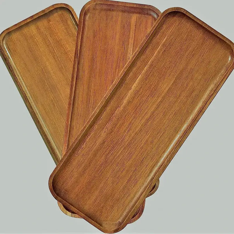 Wooden tea tray in living room setting