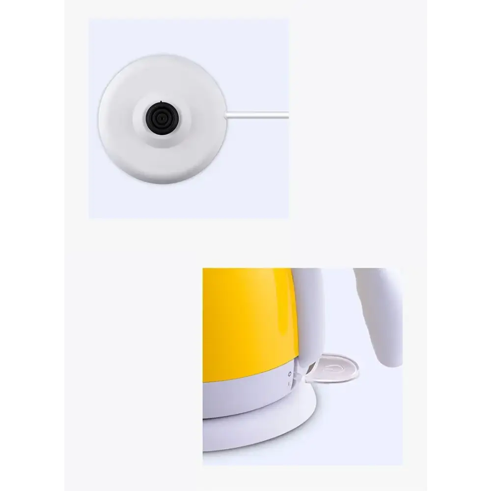 Yellow electric kettle 1L with visible water level indicator window