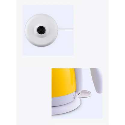 Yellow electric kettle 1L with visible water level indicator window