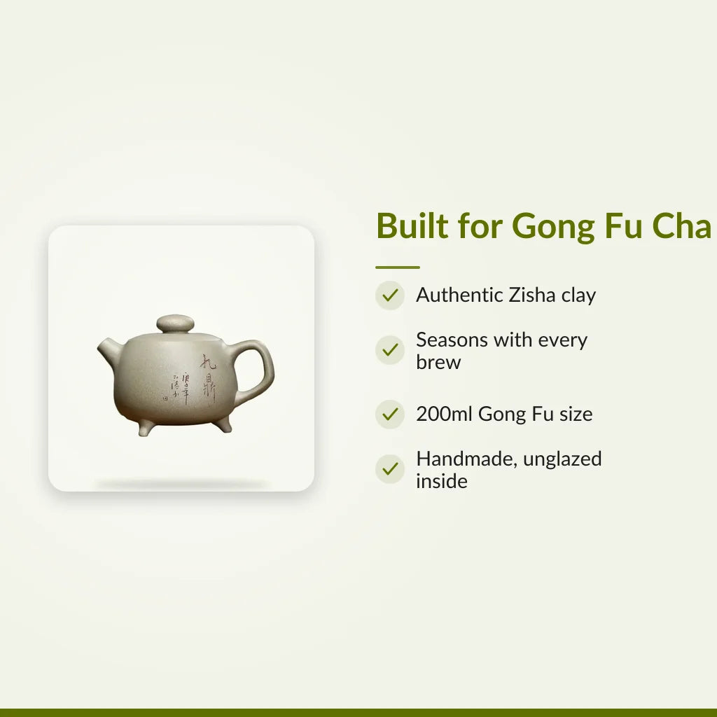 Yixing Clay Teapot 200ml - Handmade Zisha for Gong Fu Cha : Built for Gong Fu Cha