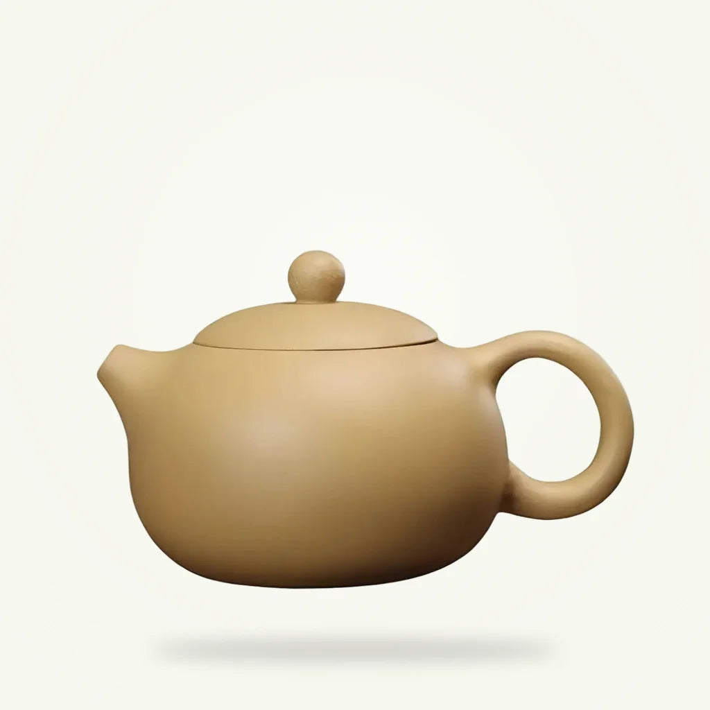 Yixing Clay Teapot, Beige Chinese Zisha Teapot for Loose Leaf Tea, product photo on a plain background