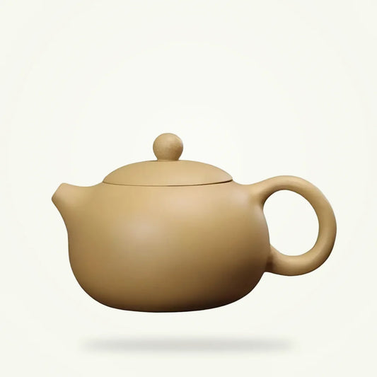 Yixing Clay Teapot, Beige Chinese Zisha Teapot for Loose Leaf Tea, product photo on a plain background