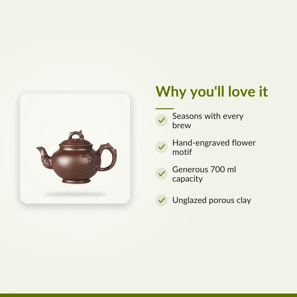 Yixing Clay Teapot with Flower Engraving, 700 ml : Why you'll love it